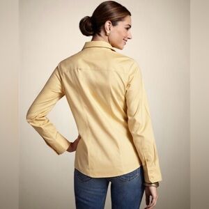 Chico’s No Iron Cotton Shirt | Raffia Yellow | Small